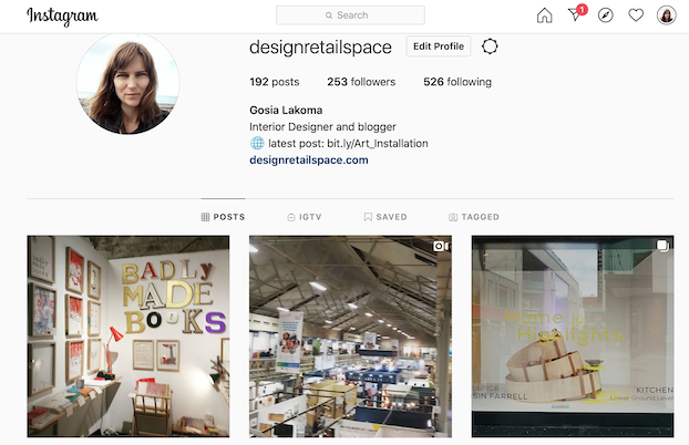 Designretailspace.com Instagram profile