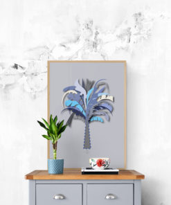 blue palm tree