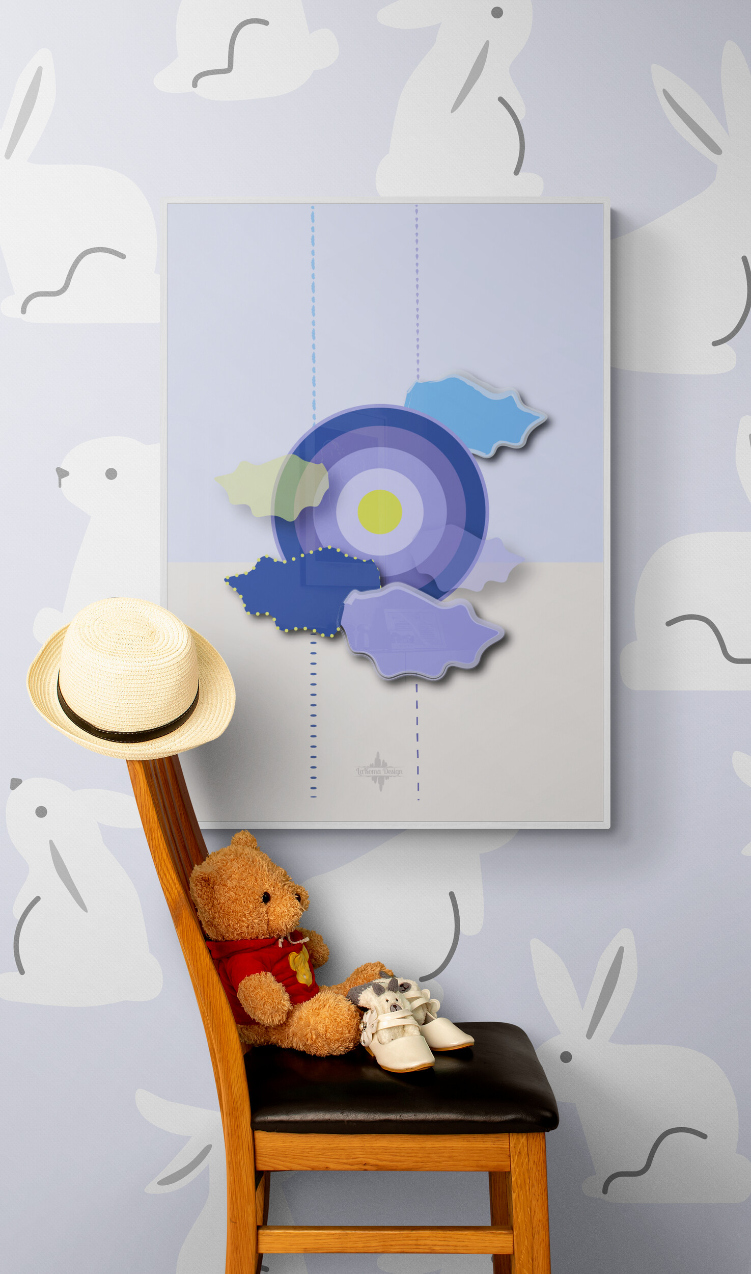blue sun framed poster for kids room