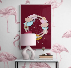 Burgundy Sky Hoop Poster