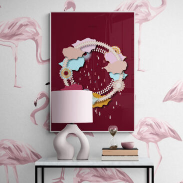Burgundy Sky Hoop Poster