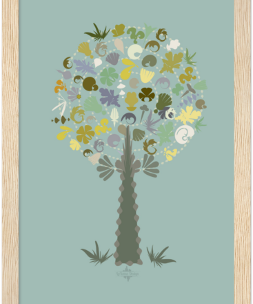 Green Medley Tree Framed Poster
