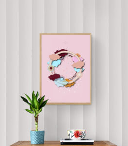 Pink Sky Hoop Framed Poster