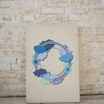 Light Blue Sky Hoop Large Poster