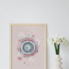 Light Red snow cookie poster in wooden frame