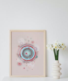 Light Red snow cookie poster in wooden frame