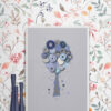 blue blessing poster in white frame against floral cute wallpaper