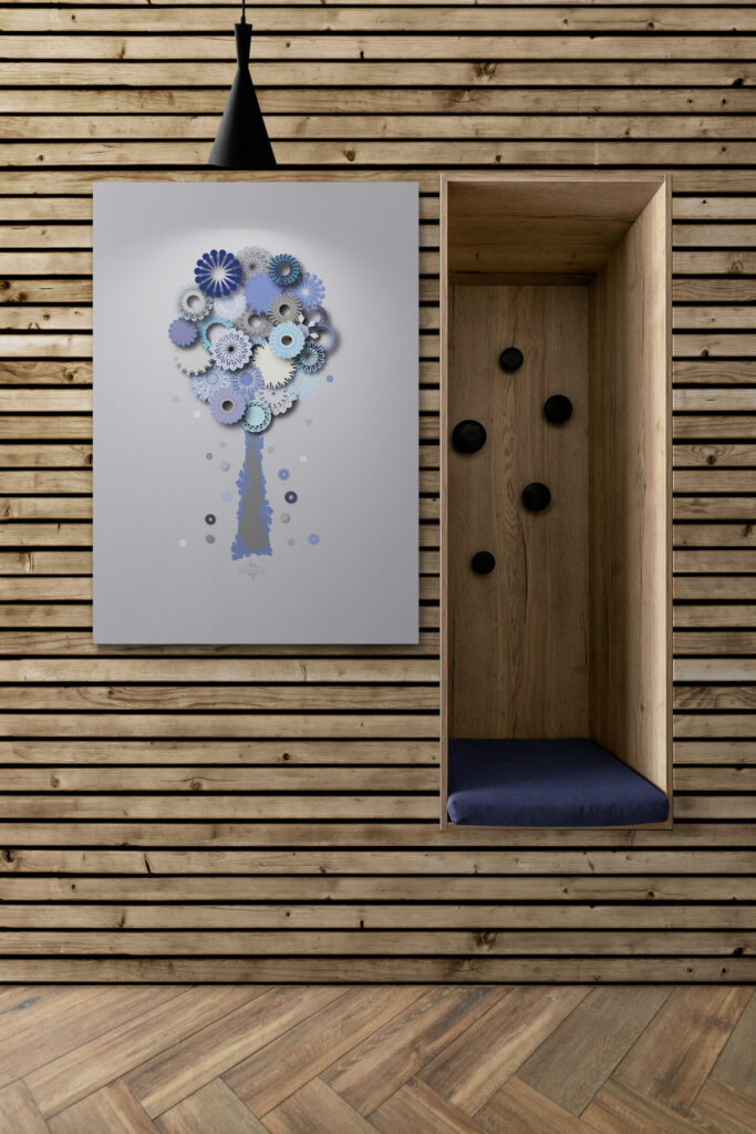 blue blessing tree large poster