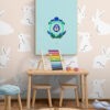 blue boy cat poster in kids playroom