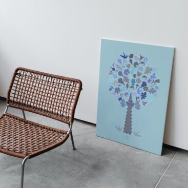 blue medley tree large poster no frame