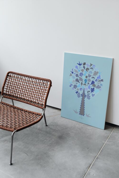 blue medley tree large poster no frame