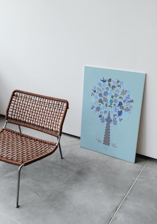 blue medley tree large poster no frame
