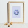 blue sky cookie poster in wooden frame