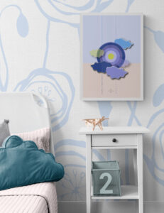 bue sky wallart for kids bedroom