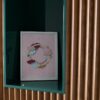 ight pink sky hoop poster in white frame
