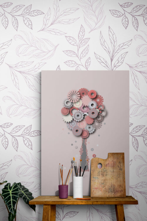 pink blessing tree wallart
