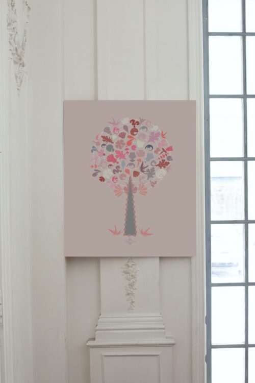 pink medley tree medium poster no frame