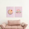 pink sun and pink rainbow posters