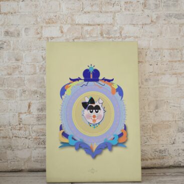 yellow girl cat poster large