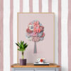 pink geometrical tree framed poster