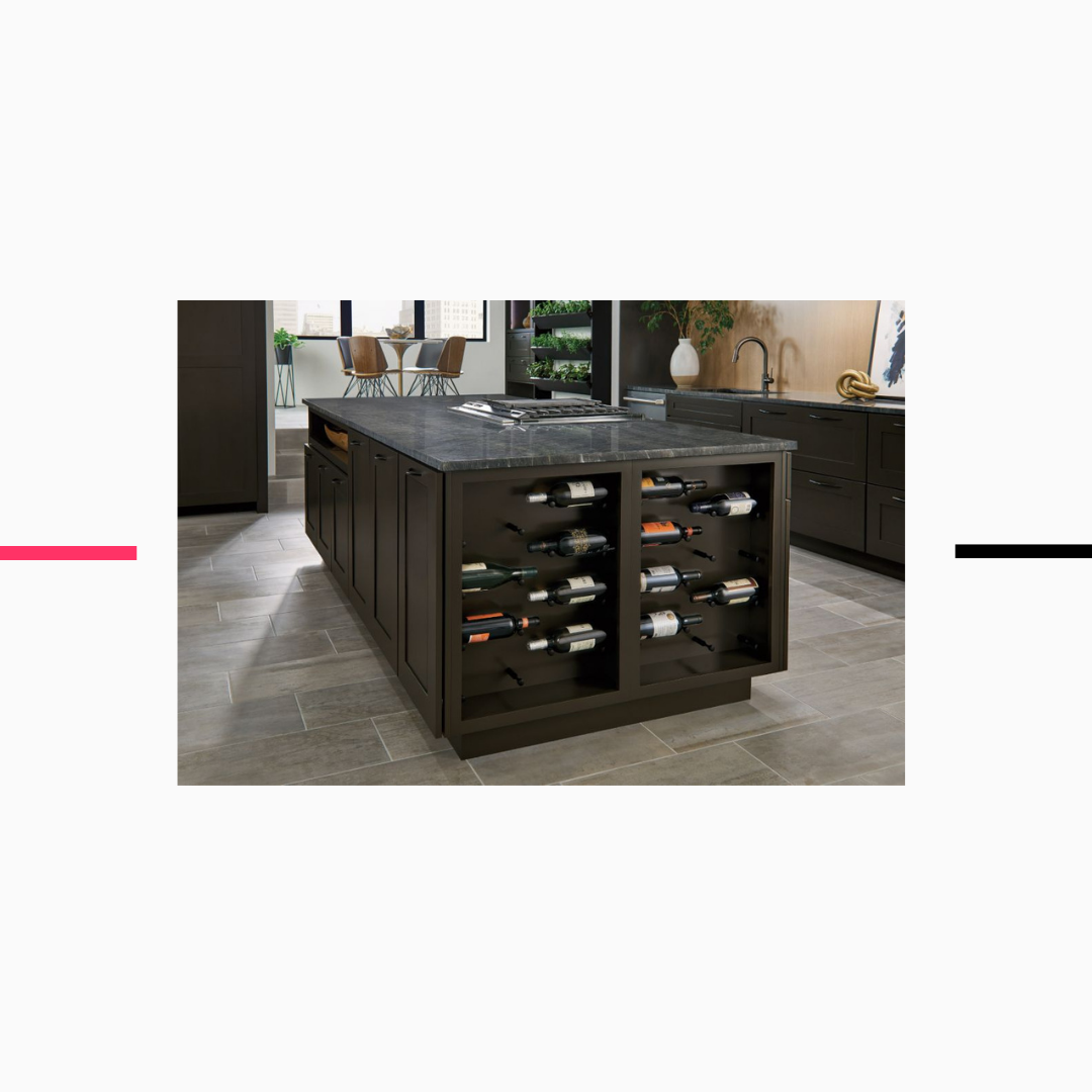 kitchen island with wine cabinet