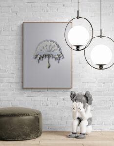 grey ornamental poster