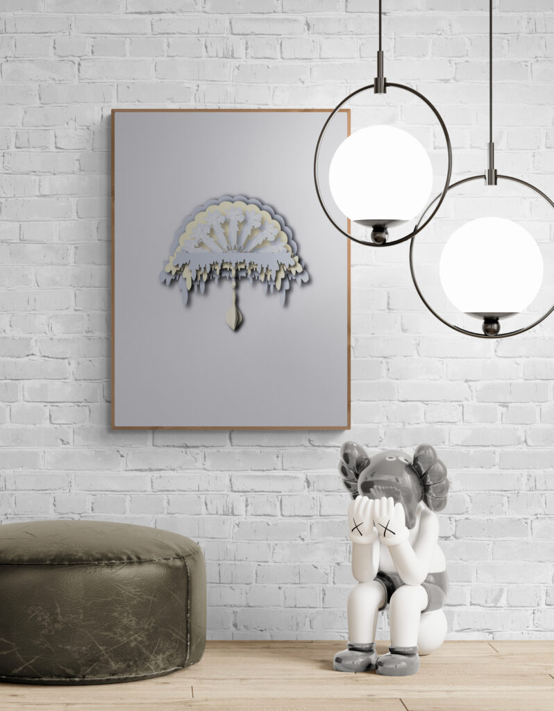 grey ornamental poster