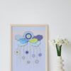 blue cloud small poster in wooden frame
