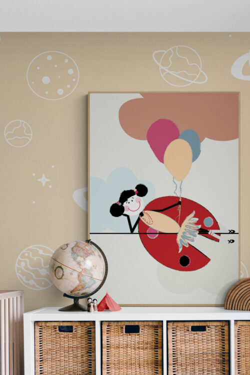 Alternative view of Lola and Balloons Framed Poster