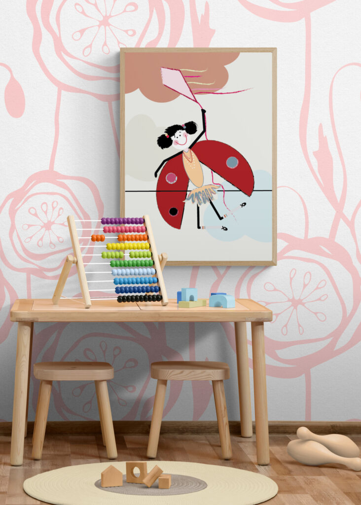 Lola and the Kite Framed Poster