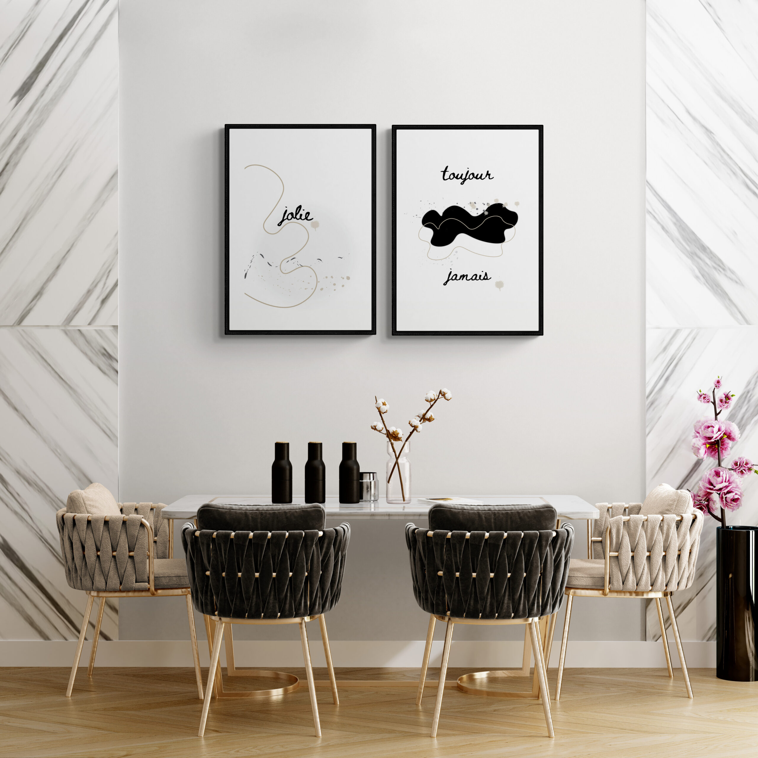 french collection two pictures jolie and toujour jamais