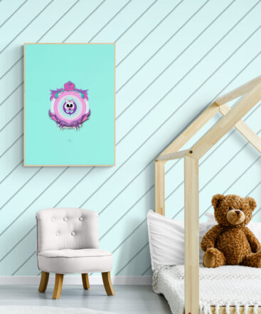 mint baby cat in Kids_bedroom_with_canopy_bed