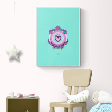 mint girl cat cat poster in Snazzy_children`s_room_with_toys