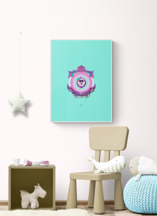 mint girl cat cat poster in Snazzy_children`s_room_with_toys