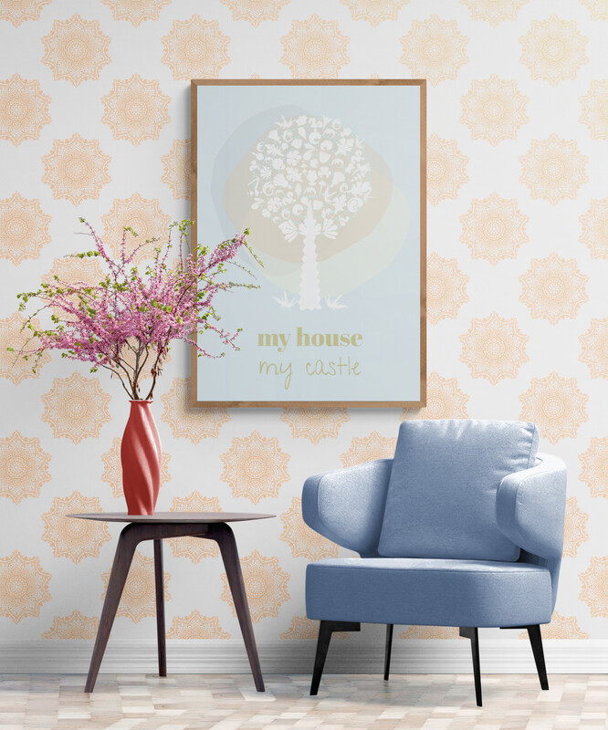 blue medley tree in Modern_armchair_and_colorful_plant