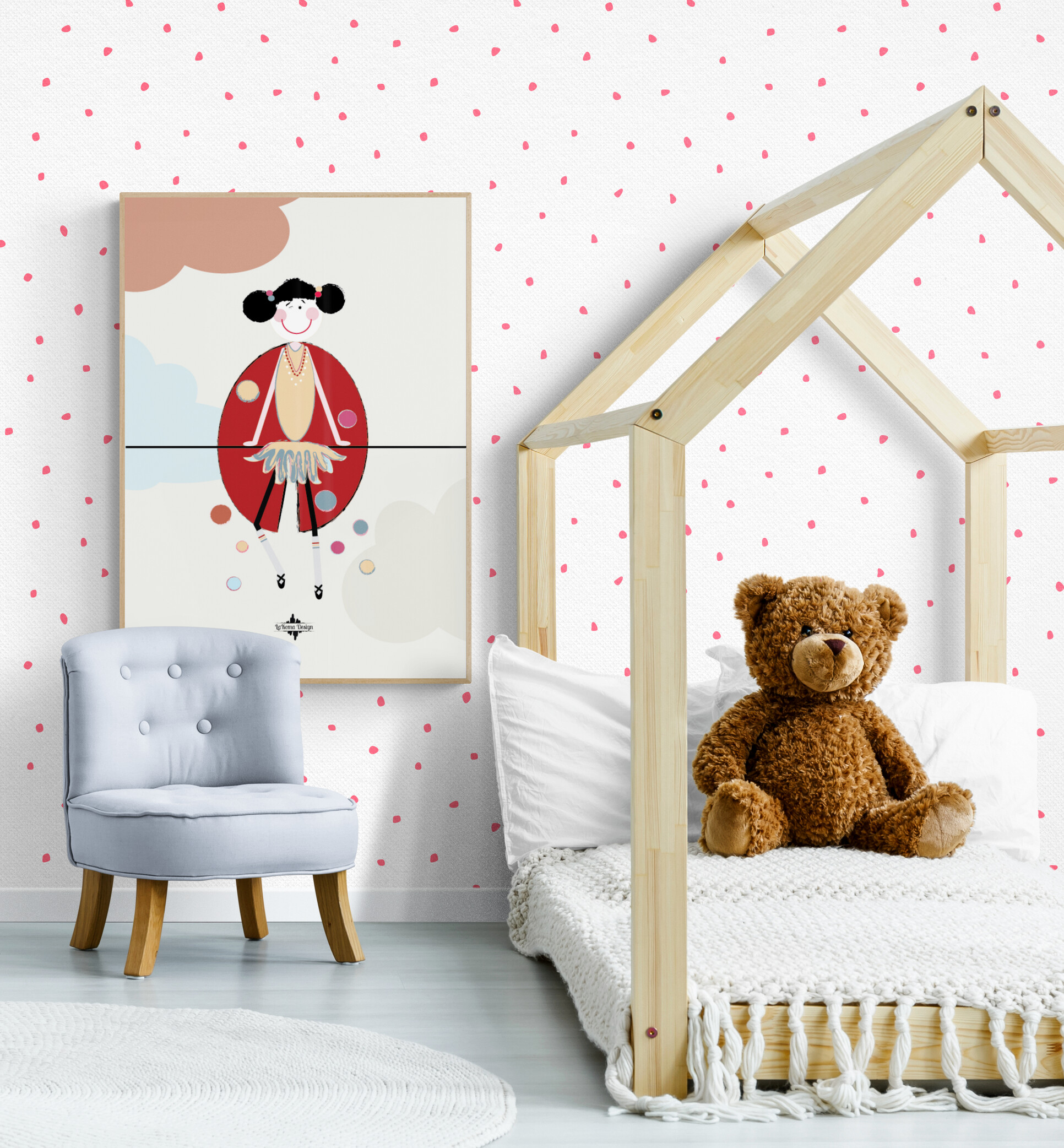 lola wall art in Kids_bedroom_with_canopy_bed