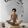 laisse tomber french wallart with young-woman-meditating-in-lotus-position-