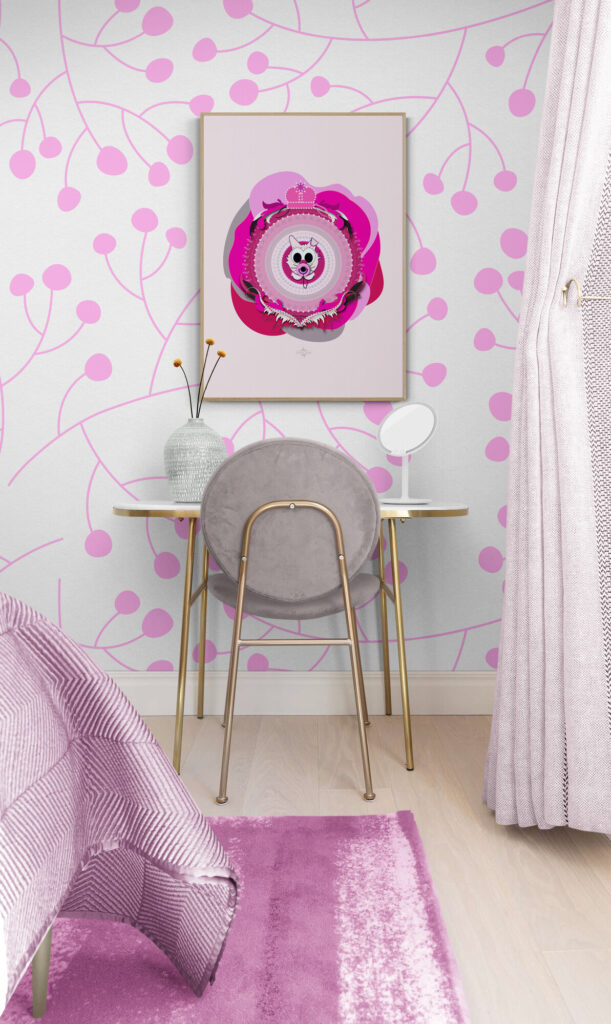 magenta supercat in Bedroom_with_vanity_table