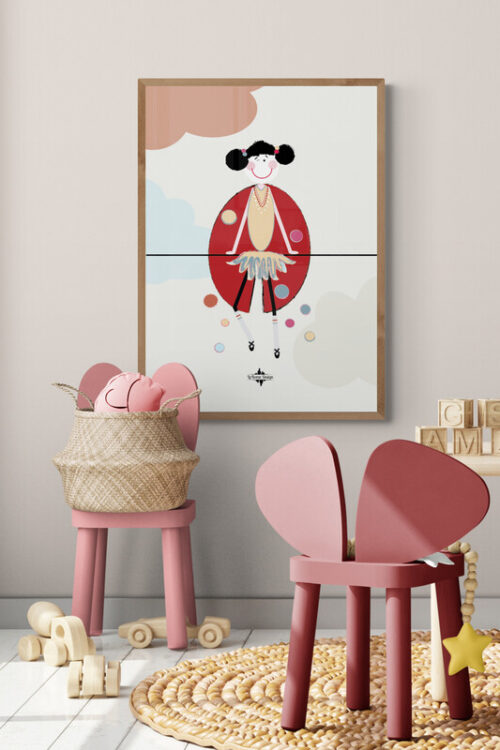 Lola Dots dropping poster for kids room