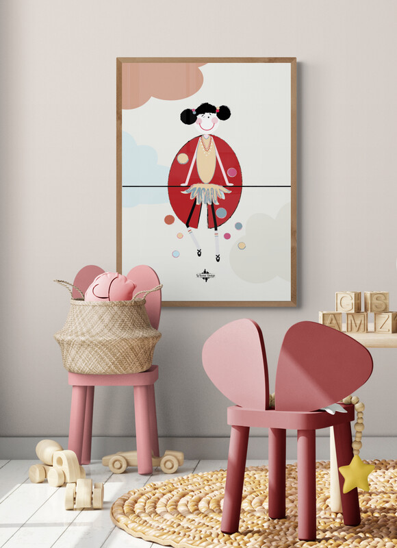 Lola Dots dropping poster for kids room