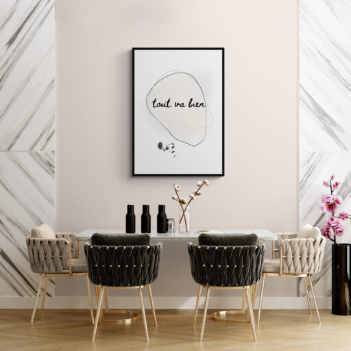 Tout Va Bien poster for dining room