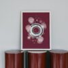 burgundy snow cookie poster in white frame