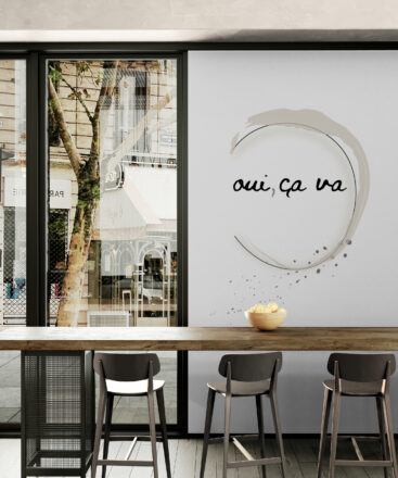 oui-ca-va-wallart-in-city-cafe-with-window-views-
