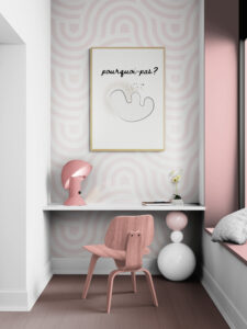 pourquoi-pas-framed-poster-in-a-light-and-bright-modern-home-office-