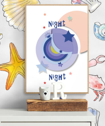 night night blue moon poster