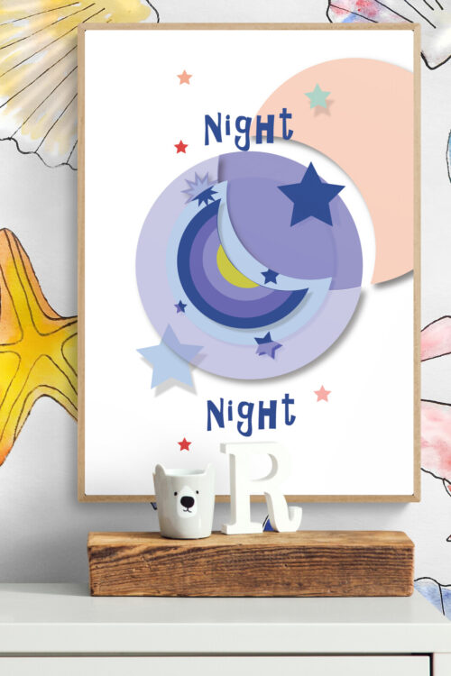 night night blue moon poster