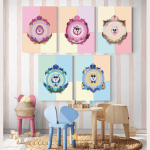 House of Cats Rainbow Family Set | 5 Colorful Cat Prints (Digital Download)