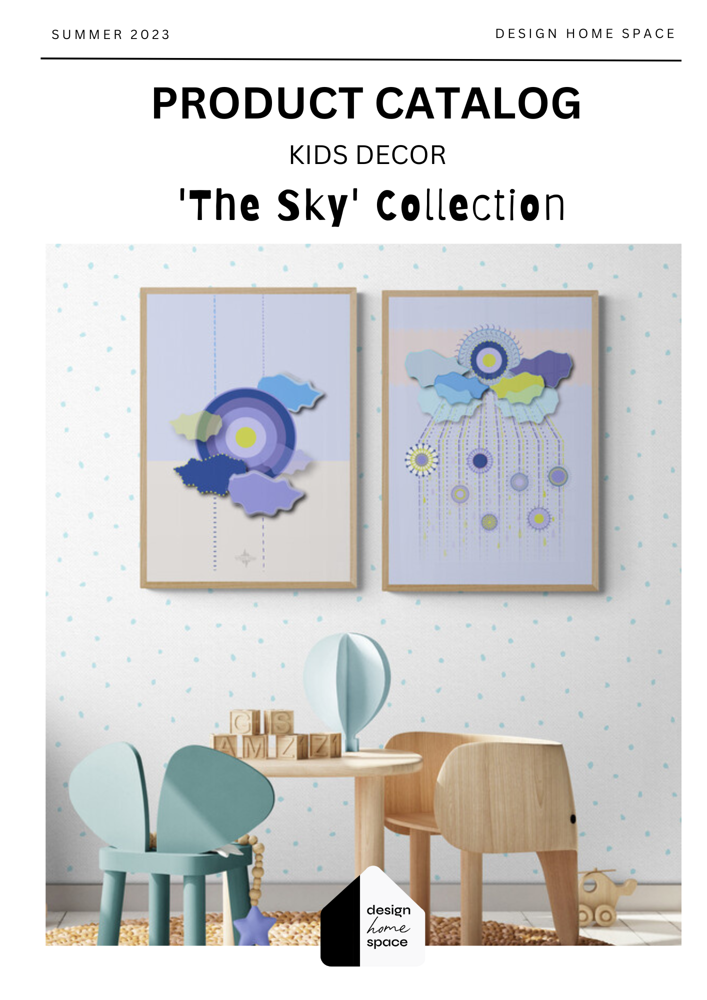 product catalogue of the sky collection of wallart for kids