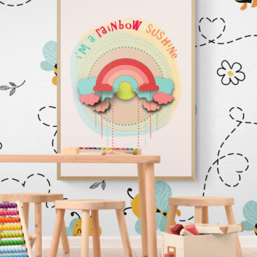 I'm a rainbow sunshine Red Rainbow POster in a kids playroom