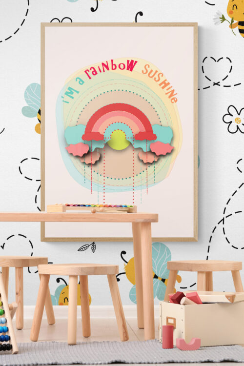 I'm a rainbow sunshine Red Rainbow POster in a kids playroom